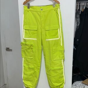 Hot & Delicious Bright Lime Cargo Jeans
